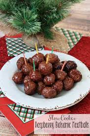 This staple of the potlucks and football games can get a little christmas. Slow Cooker Raspberry Balsamic Meatballs Mostly Homemade Mom