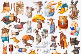Huge Set Of Animals Cartoon Animals Animal Graphic Character Creator