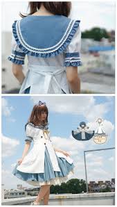 ワンピース専門店favorite 森ガール ナチュラル 大きいサイズ セーラーカラー ワンピース designコンテスト作品 favoriteオリジナル 可憐なセーラー襟のデニムレイヤードワンピース 2019年5月新作中旬 新作予約 7月10日頃より順次発送予定 ロリータ