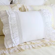 Our eyelet and ruffles pillow sham brings shabby chic and farmhouse style together to create a dreamy white cottage bedroom. White Cotton Ruffle Cotton Eyelet Lace Pillow Sham Pillowcase Etsy Em 2021 Almofadas Romanticas Almofadas Almofadas Bordadas