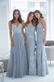 Style 5908 Hayley Paige Occasions Bridesmaids Gown Pewter English Net A Line Gown Caviar Bodic Bridesmaid Dresses Pewter Bridesmaid Dresses Bridesmaid Gown