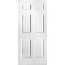 Masonite 36 In X 80 In Primed Textured 6 Panel Hollow Core Composite Interior Door Slab With Bore 61117 The Home Depot