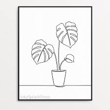 Some of the technologies we use are necessary for critical functions like security and site integrity, account authentication, security and privacy preferences, internal site usage and maintenance data, and to make the site work correctly for browsing and transactions. Monstera Line Art Printable Minimalist Drawing Modern Home Wall Decor Tropical Plant In Pot Print Botanical Pos Minimalist Drawing Outline Art Botanical Poster