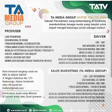 Loker driver terbaru desember 2020. Lowongan Kerja Ta Media Group Tatv Mei 2019 Produser Driver Marketing Surakarta Solo Loker Swasta