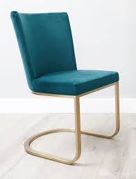 Form Dark Teal Velvet And Brass Cantilever Dining Chair Set Of 2 Cantilever Dining Chair Dining Chairs Velvet Furniture