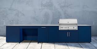 These come in a variety of sizes to fit any deck or patio. Blue Outdoor Kitchen System Kitchen Bath Design News