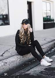 Baseball Caps Street Style Jessa Jessakae Street Style Womens Fashion Womens Style All Blac Black Clothes Women Baseball Cap Outfit Outfits With Hats