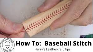 Each stitch is double stitched, and the first and last stitch is hidden. How To Baseball Stitch For Tool Handle Collars Youtube