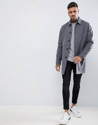 Womens j crew jacket m in camel beige wool thinsulate insulated pea coat 61417top rated seller. Asos Design Wool Mix Overcoat In Light Grey Asos