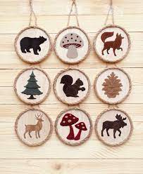Woodland Animal Ornaments Set Of 9 Forest Animals Rustic Etsy Animal Ornament Woodland Christmas Ornaments Woodland Ornaments