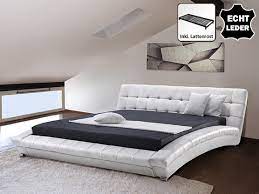 Ein bett in weiß wirkt überaus leicht. Echtes Lederbett Leder Bett Schwarz Weiss Mit Lattenrost Lattenrahmen Supply24