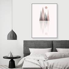 Printable Art Downloadable Prints Mountains Scandinavian Pink Grey Bedroom Decor Art Poster Wall Art Bedroom Decor Bedroom Decor Design Printable Art