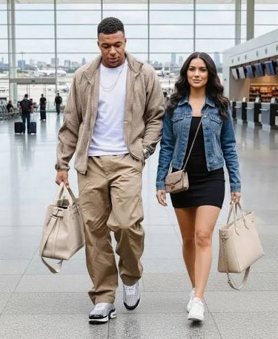 Kylian Mbappe and his girlfriend arrived at a French airport for  international duty. It's impossible not to love them ❤️ 