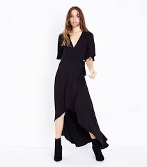Black Wrap Front Dip Hem Jersey Maxi Dress New Look Maxi Jersey Dress Maxi Dress Maxi Dress New