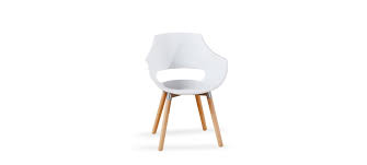 Fauteuil scandinave tissu blanc effet laine bouclée et bois eskua. Fauteuil Blanc Pieds Bois