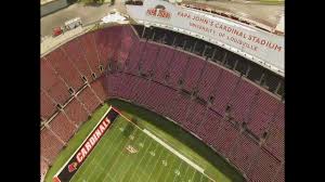 drone video of the papa johns cardinal stadium expansion