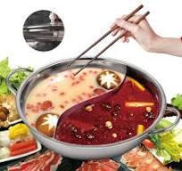 Stainless Steel 12" Pot Hot Pot Shabu Shabu Dual Site Divider Cooking Pot with Lid
