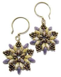Around The Beading Table New Free Pattern Starburst Earrings Starburst Earrings Beaded Earrings Tutorials Beautiful Beaded Earring