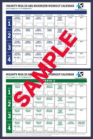 insanity max 30 calendar work sheets