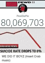 Pewdiepie 80069703 Breaking News Suicide Rate Drops To 0 Music Meme On Me Me