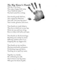 My Big Sisters Hands Poem Big Brother Big Sister Big Sister Gifts New Baby Products