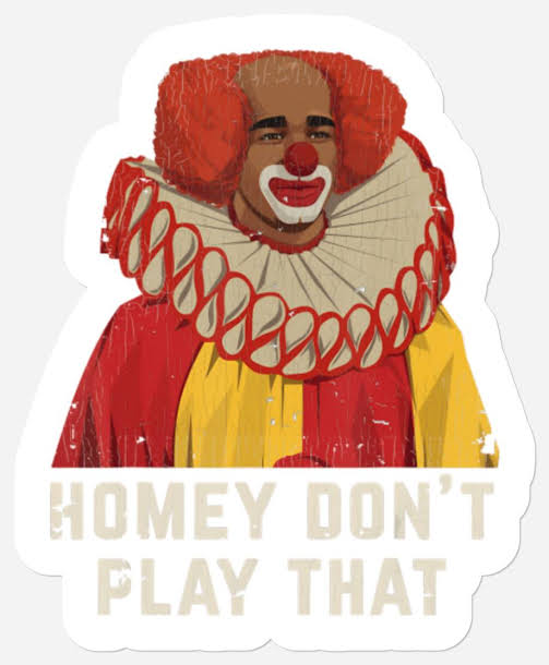 Vintage homey don't play that homey the clown Stickers sold by Prawlbaishl  | SKU 176176320 Printerval