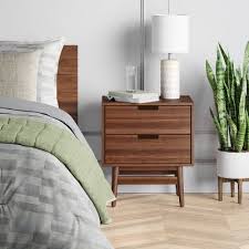 You don't want your nightstand to be too big or small, so this will give you a good idea for the proper height. Brown Nightstands Bedside Tables Target