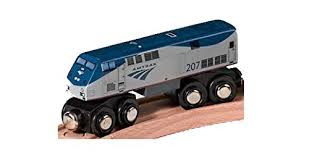 Amtrak Wooden Train Ge Genesis P42 Locomotive 207 4 25 Inch Compatible With Other Railroads Wooden Train Wooden Toy Train Wooden Train Track