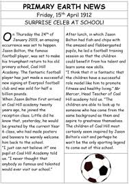 Beginner sorting features needed and not needed in a newspaper report such as: Features Of A Newspaper Report Lesson Teaching Resources