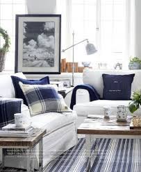 Decorating With Navy And White Beach Theme Living Room Coastal Living Rooms Cottage Chic Living Room