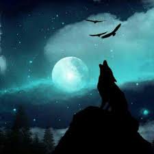 Medicine Man Call Of The Wolf On A Cold Moonlit Night With Snow Upon The Ground Majestic Mountains Wolf Howling At Moon Wolf Painting Native American Wolf