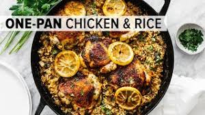 Add the chicken then cover. Chicken Rice Easy Healthy One Pan Recipe Youtube