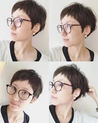 めがねショート ショートカット ショートヘア ハイライト めがね ドライカット アン アングル 高岡市美容室 小さな美容室 マンツーマンサロン 美容師 マッシュ ベリーショート 髪型 ベリーショート レディース ショートカット アシメ