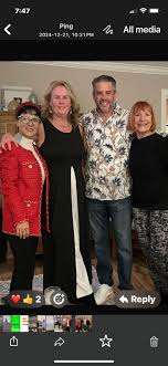 Ping, Gillian & Adele with Steve Deakin……Canadian undefeated Champ and  Senior World Champ Pickleball Player. Christmas cheer at his home yesterday  with a few GEPB Club members.