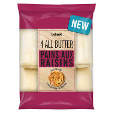 Iceland 4 All Butter Pains Aux Raisins 360g Pastry Iceland Foods