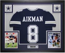 Shop dallas cowboys jerseys in official styles at fansedge. Troy Aikman Autographed Blue Dallas Cowboys Jersey Beautifully Matted And Framed Hand Signed By Aikman And Certified Authentic By Beckett Includes Certificate Of Authenticity At Amazon S Sports Collectibles Store