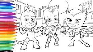 Pj masks coloring page to print and color for free. Pj Masks Coloring Pages Coloring Catboy Owlette And Gekko Learn Colors For Kids Youtube