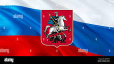 Moscow city on Russian Federation flag design. Moscow Flag ...