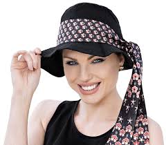 Masumi Lola Women Summer Hat with Scarf UPF 50+ Sun Protection Packable