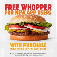 Place orders using the burger king app or website ; Burger King Downloading A Free App To Get A Free Whopper Facebook