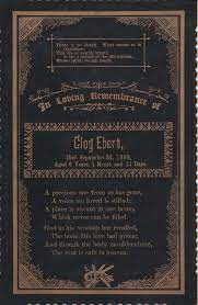 Antique Mourning Card 1890 Aged 6y 1m 11d Funeral Cards Cards Mourning