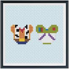 Cross stitch patterns by fairy wool in the wood. Mouse Ears Woody And Buzz Lightyear Cross Stitch Pattern Pdf Etsy