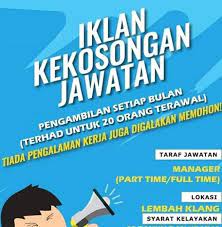 Namun menjalankan kerja part time tidak hanya berupa pekerjaan yang hanya dilakukan secara online. Job Vacancy Part Time Full Time In Malaysia Home Facebook