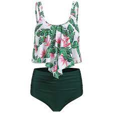 Sysea Summer Plus Size Two Piece Bathing Suit Women Print Swimwear Walmart Com In 2021 Tankini Swimsuits For Women Tankini Swimsuits For Teenagers Tankini Swimsuits