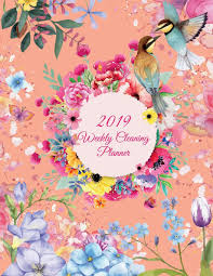 2019 Weekly Cleaning Planner Cute Flowers Colorful 2019