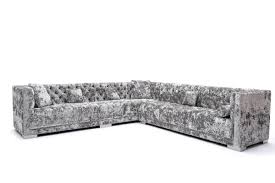 See more ideas about grey velvet sofa, velvet sofa, sofa. Divani Casa Fredrick Modern Grey Crushed Velvet Sectional Sofa By Vig Furniture