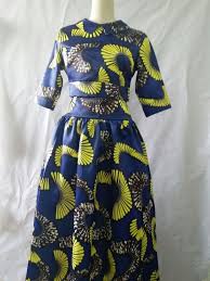 Basin Blue Yellow African Traditional Dress African Maxi Dresses African Traditional Dresses Dresses