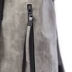 Zaino roll-top in pelle grigio pietra