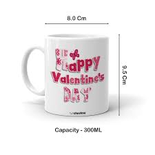 Valentines day is celebrated on 14th february. Buy Cheeksy Happy Valentine Day Printed Coffee Tea Milk Mug 300 Ml Quote Cartoon Gift For Couple Daughter Birthday Friends Sister Brother Kids