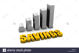 Growing Savings In 3d With Bar Graph Chart Stock Photo